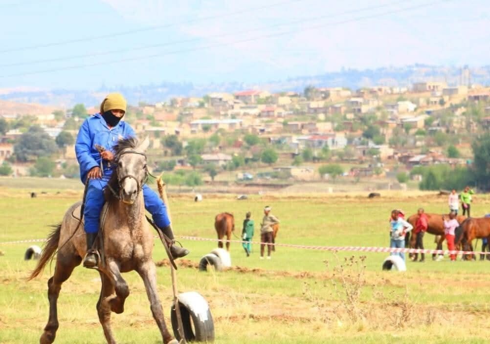 One of the participants at horse racing in Makwane Phuthaditjhaba.
