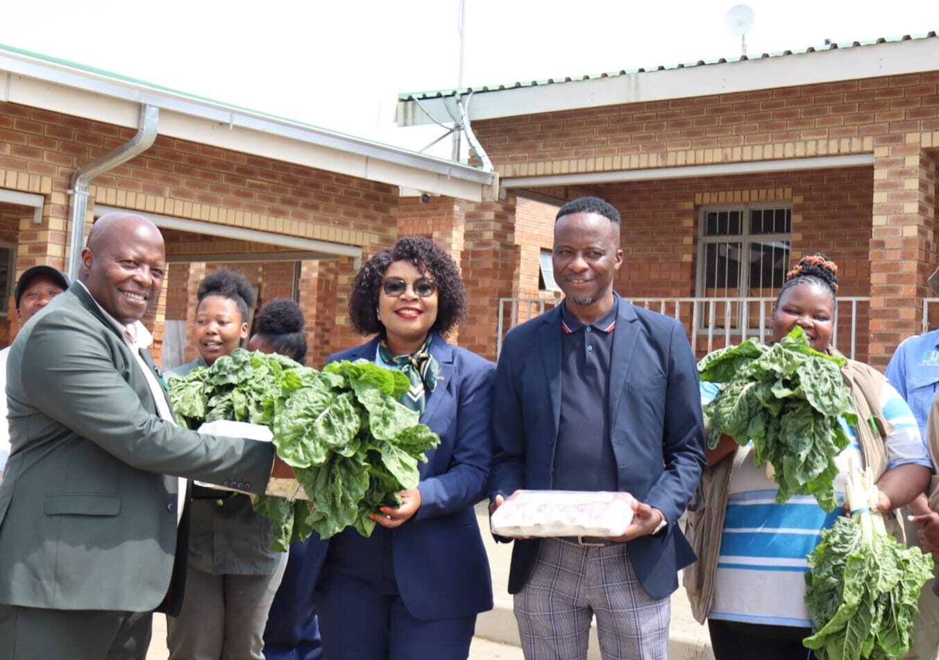 From the left MalutiTVET college principal Motlalepula Tsotetsi, in the middle AgriSeta executive manager Bertha Letsoalo and next to her Department of Agriculture Policy support and tertiary education George Mathye
