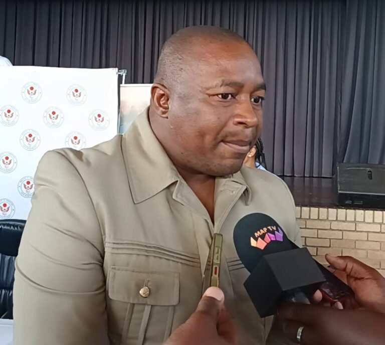 Maluti-a-Phofung council speaker Mandlenkosi Dlamini addressing the media after another failed council sitting