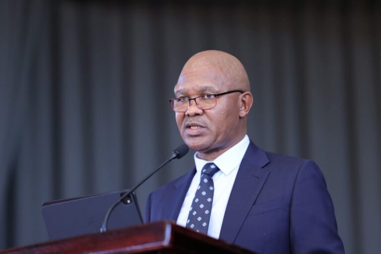 Free State MEC of the department of Community, Safety, Roads and Transport Jabu Mbalula tabling the budget speech
