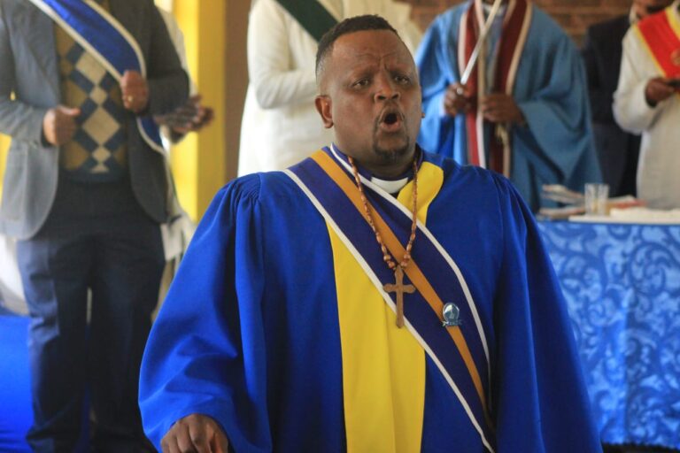 Pastor Keke Motshwane of Church of Christ Apostolic in Jerusalem launches church food bank programme