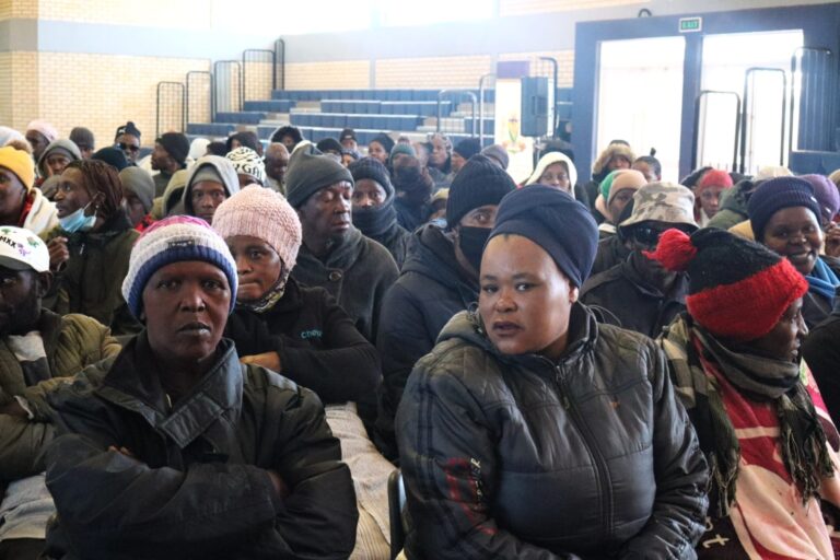 Residents of Intabazwe during an engagement session with Free State MECs