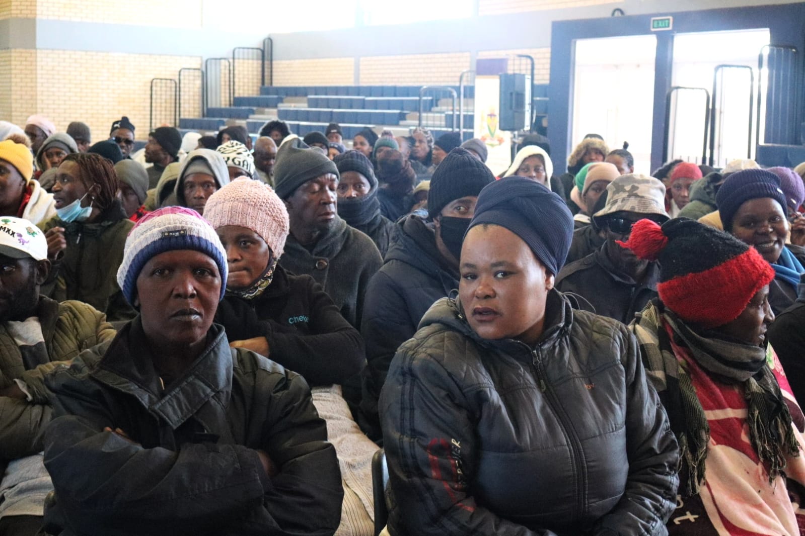 Residents of Intabazwe during an engagement session with Free State MECs