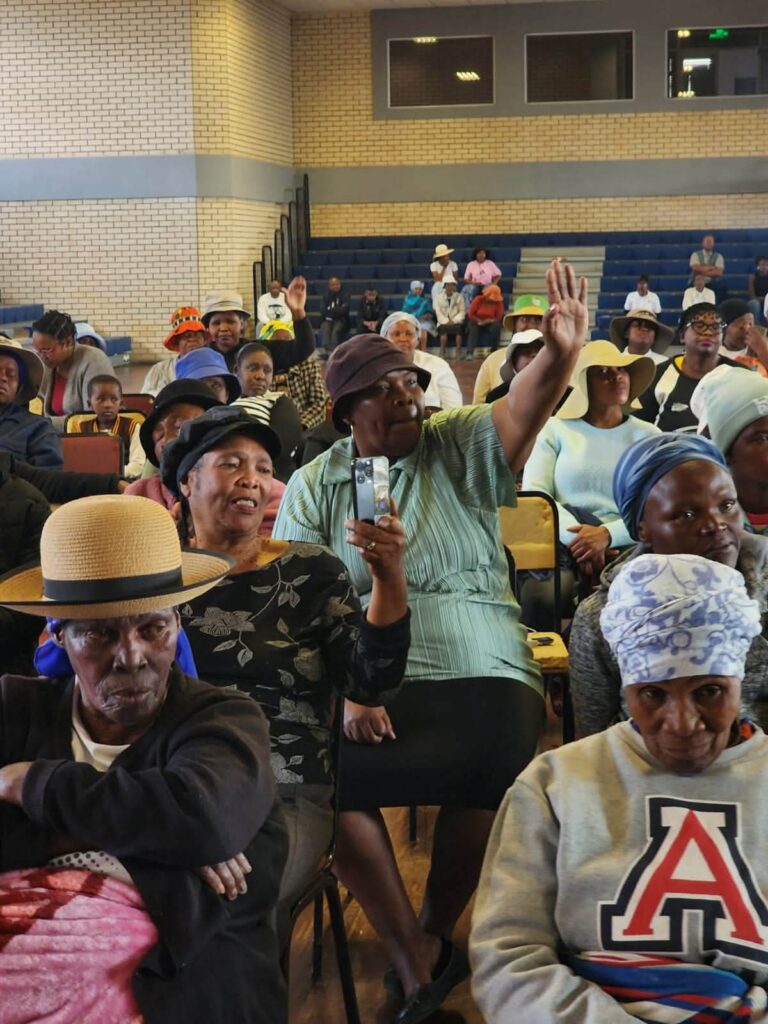 Women of Intabazwe gathered at the Intabazwe Multipurpose Hall at an event closing off women's month